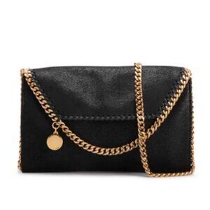 Stella McCartney Falabella Mini Shaggy Deer Crossbody Bag (Black)